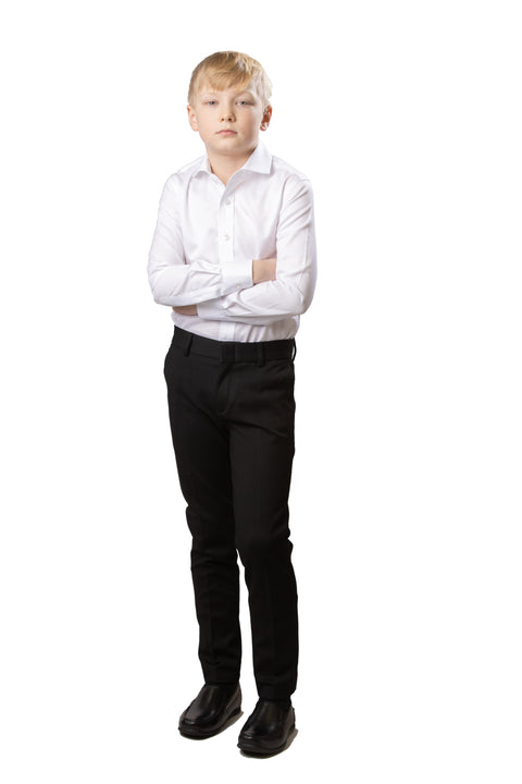 T.O. Collection Boys Basic Stretch Pants - Skinny Black A6-1