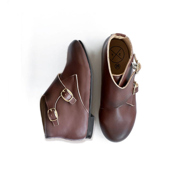 Tannery + Co Autumn Monk Strap Booties - Brown