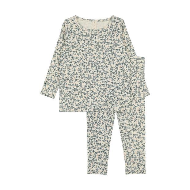 Lilette All Over Floral Long Sleeve Set - Slate