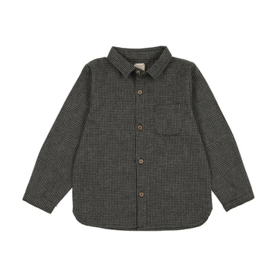 Analogie Boys Shirt - Gray Houndstooth