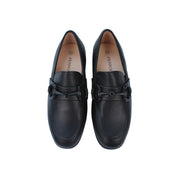 Perroquet Boys Leather Loafer with Chain - Black