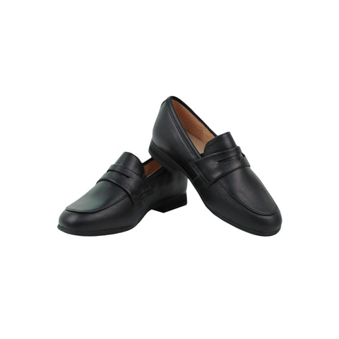 Perroquet Boys Leather Penny Loafer - Black