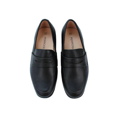 Perroquet Boys Leather Penny Loafer - Black