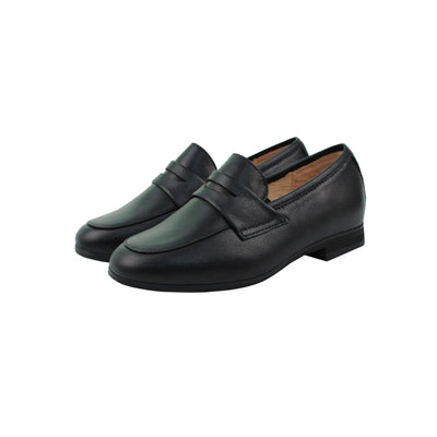 Perroquet Boys Leather Penny Loafer - Black