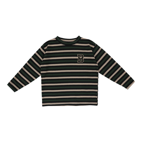 Analogie Boys T-Shirt Long Sleeve - Green Stripe