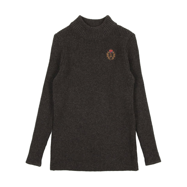 Analogie Crest Knit Mockneck - Gray