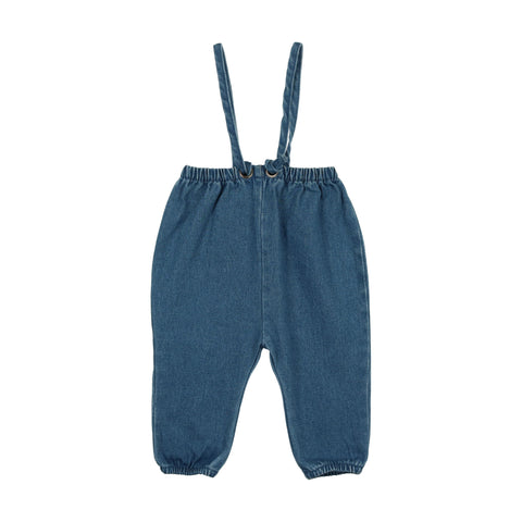 Analogie Denim Bow Suspender Romper - Blue Denim