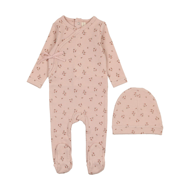 Lilette Dainty Floral Footie Set - Dusty Pink/Floral