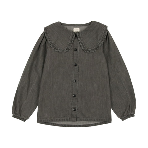 Analogie Girls Denim Tencel Blouse - Gray Wash