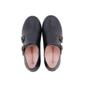 Perroquet Boys Leather Monk Strap Shoes - Black