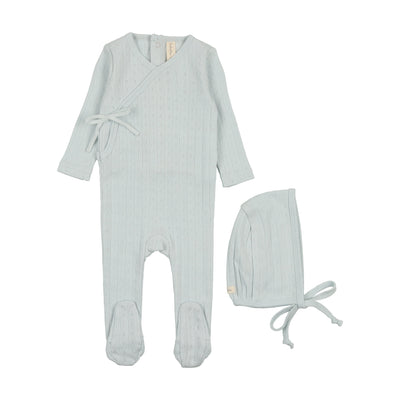 Lilette Fine Pointelle Footie Set - Sky Blue