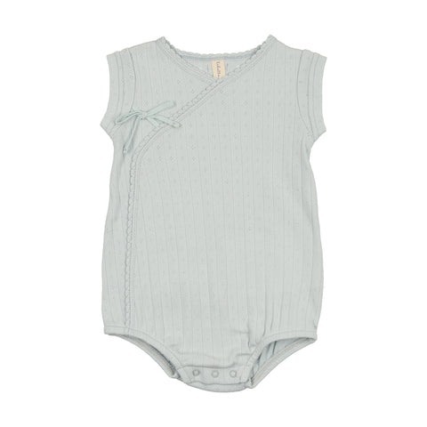 Lilette Fine Pointelle Romper - Sky Blue