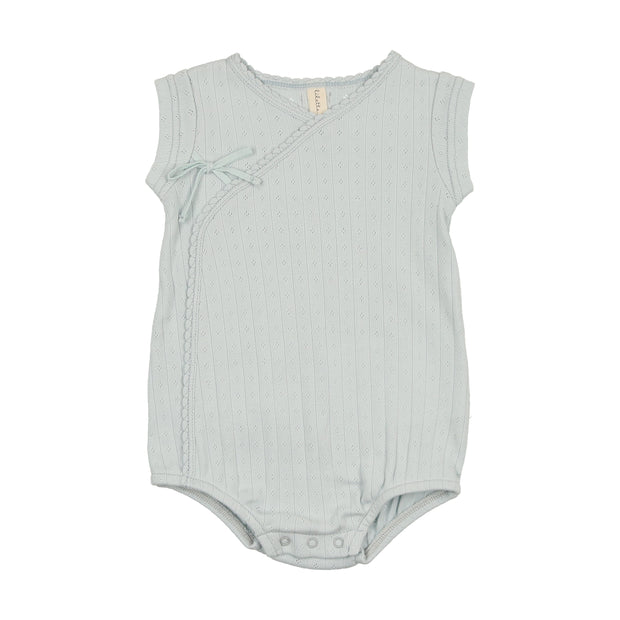 Lilette Fine Pointelle Romper - Sky Blue