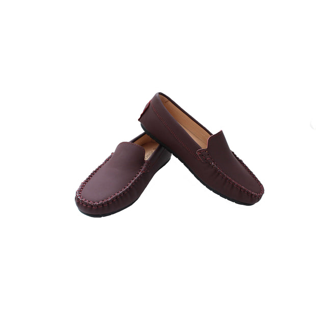 Perroquet Silky Leather Moccasin Loafers - Burgundy