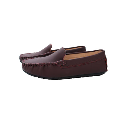 Perroquet Silky Leather Moccasin Loafers - Burgundy