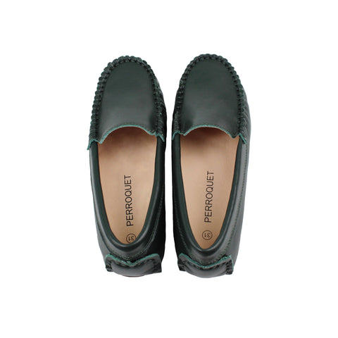 Perroquet Leather Moccasin Loafers - Green