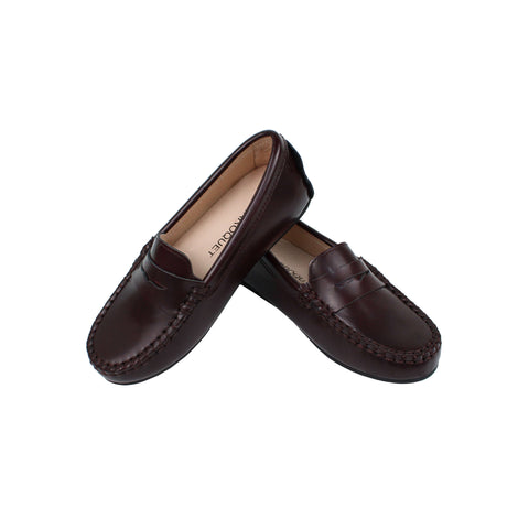 Perroquet High-Shine Leather Penny Loafers - Burgundy