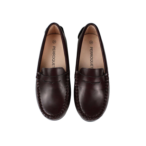 Perroquet High-Shine Leather Penny Loafers - Burgundy