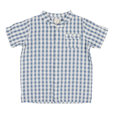 Analogie bright blue gingham collar shirt from our Geometric Dressy Collection.