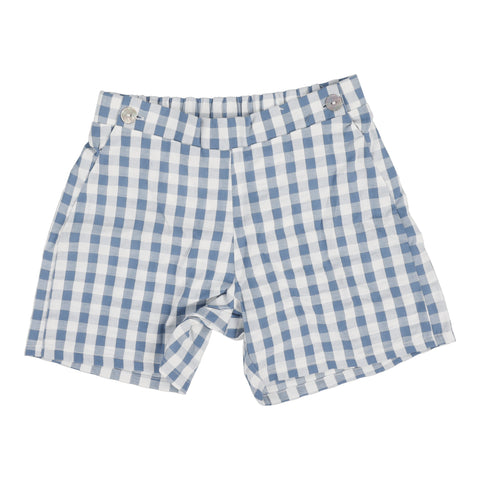 Analogie bright blue gingham pull on shorts from our Gingham Dressy Collection.