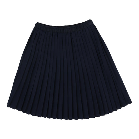 Analogie Knife Pleated Skirt - Navy (Poplin Collection)