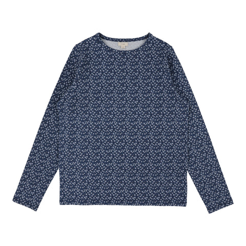 Lil Legs Poppy Floral T-Shirt Long Sleeve - Navy (Printed Weekday Collection)