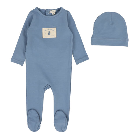 Lil Legs Contrast Footie - Blue (Vintage Contrast Collection)