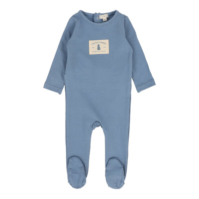 Lil Legs Contrast Footie - Blue (Vintage Contrast Collection)