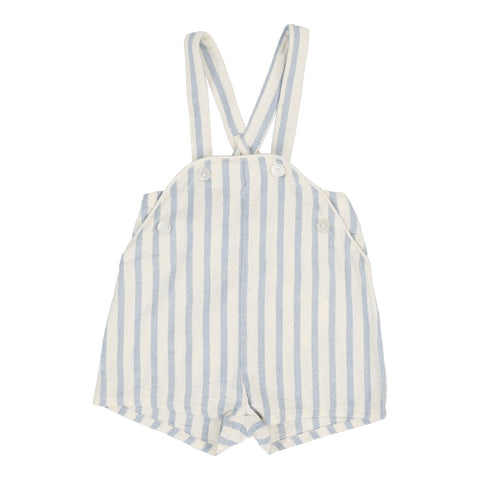 Analogie Linen Stripe Pocket Romper - Blue