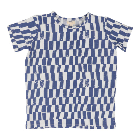 Lil Legs Boys Checked T-Shirt - Blue (Printed Weekday Collection)