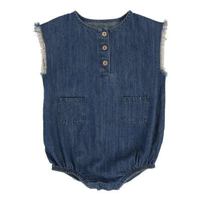 Analogie dark wash boys fringe romper from our Dressy Knit Basics.