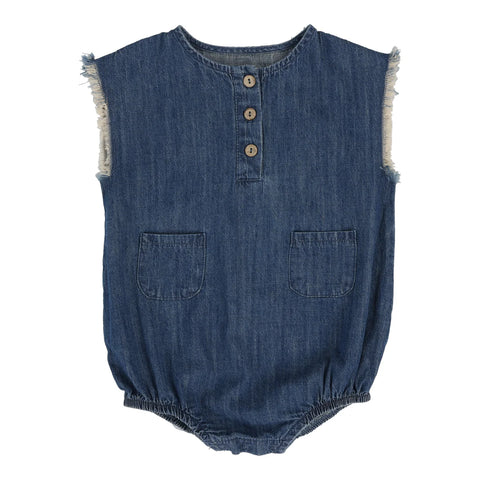 Analogie dark wash boys fringe romper from our Dressy Knit Basics.