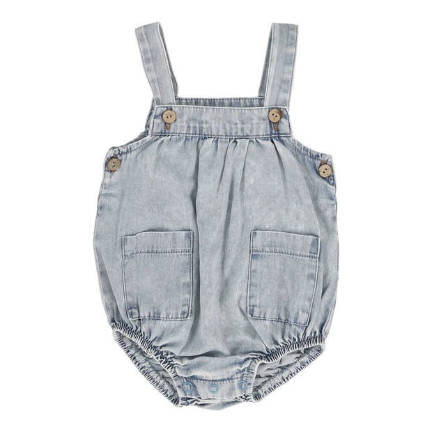 Analogie blue wash stonewash boys romper from our Stonewash Collection.