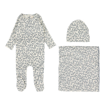 Lilette All Over Floral Layette Set - Slate