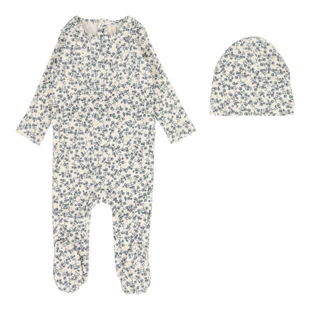 Lilette All Over Floral Footie Set - Slate