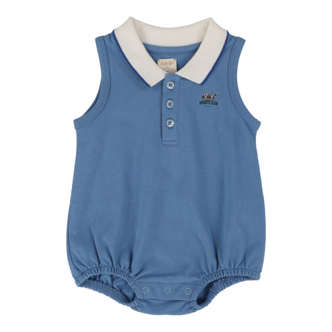 Analogie Sleeveless Polo Romper - Light Blue (Sports Collection)