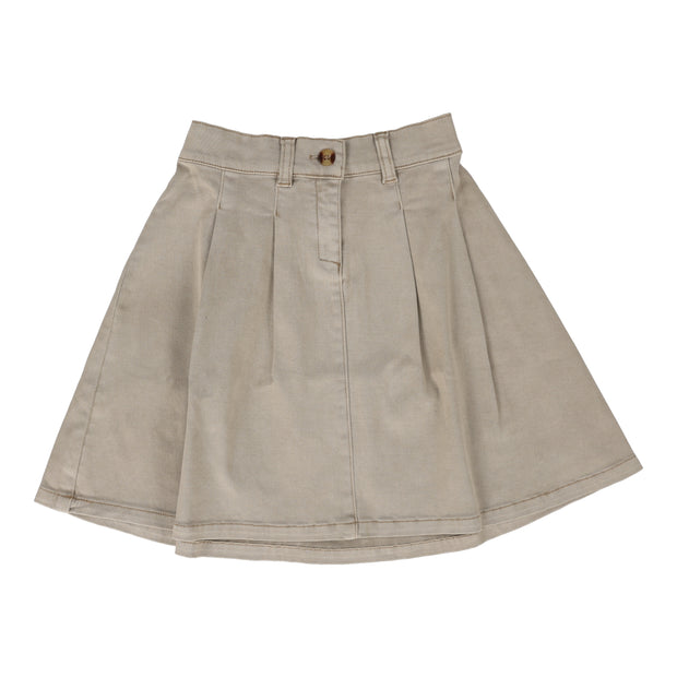 Analogie taupe pleated skirt from our Taupe Collection.