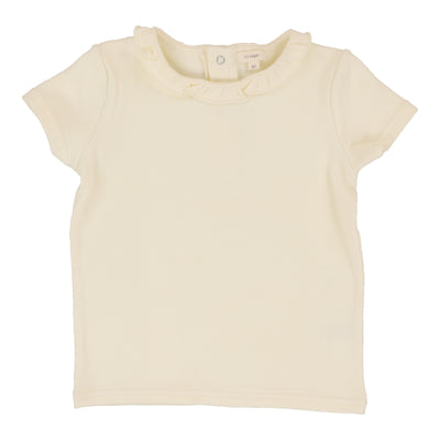 Analogie cream ruffle t-shirt from our Denim Tencel Collection.