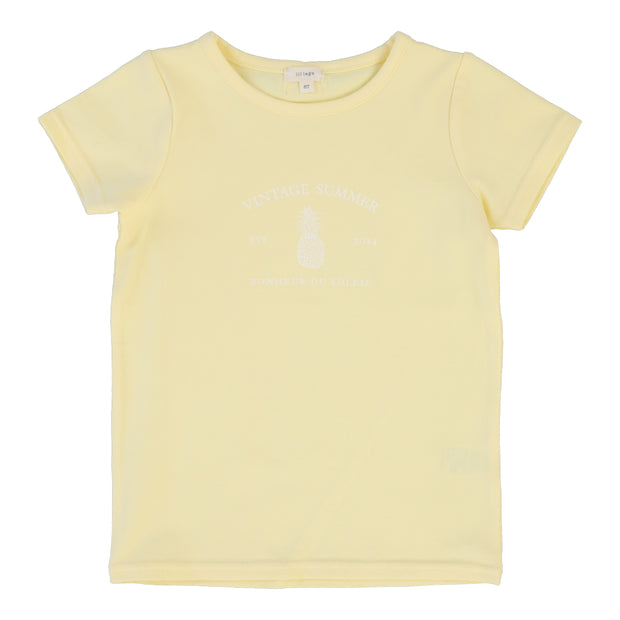 Lil Legs Boys Print T-Shirt Short Sleeve - Yellow (Vintage Contrast Collection)