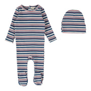 Lil Legs Multistripe Rib Footie - Multistripe (Vintage Contrast Collection)