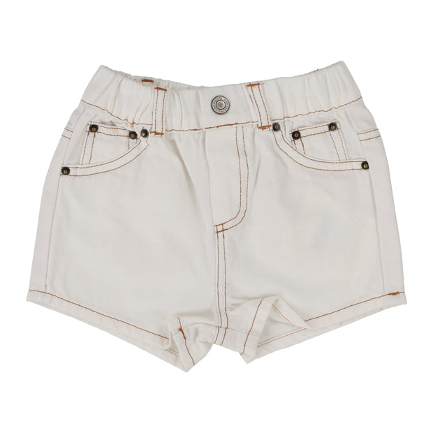 Analogie Boys Shorts - White (Graphic Denim Collection)