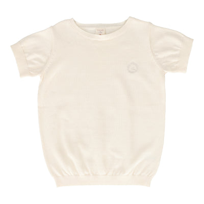 Analogie Boys Crewneck Sweater Short Sleeve - Natural Ivory