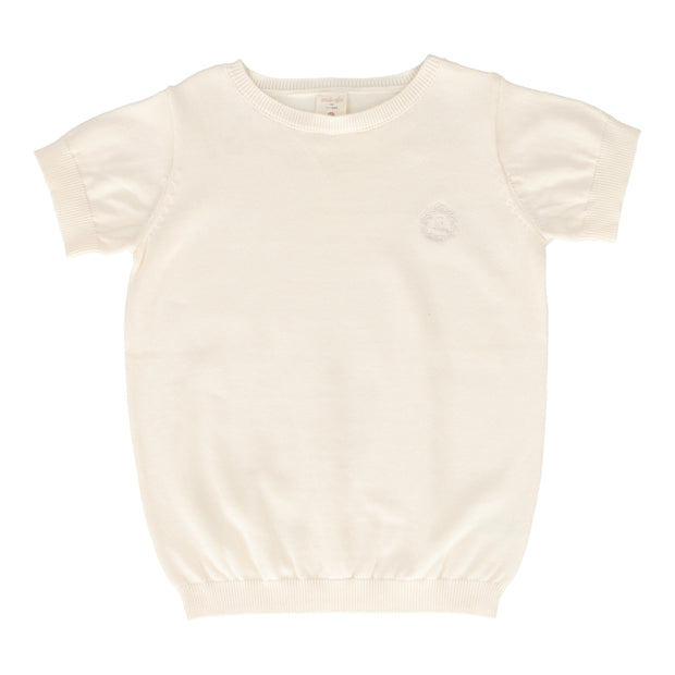 Analogie Boys Crewneck Sweater Short Sleeve - Natural Ivory