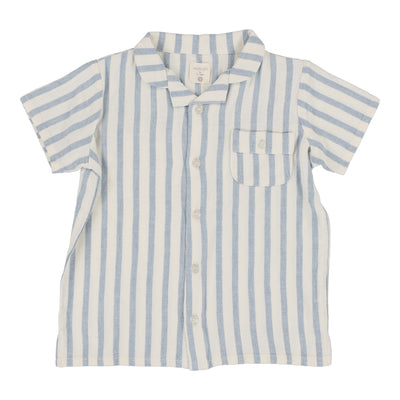 Analogie blue linen stripe button down shirt from our Dressy Basics.