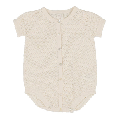 Analogie Knit Girls Romper - Natural Ivory