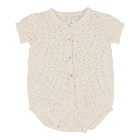 Analogie Knit Girls Romper - Natural Ivory