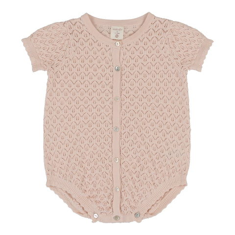 Analogie Knit Girls Romper - Pearl Pink