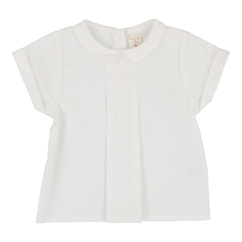 Analogie white toddler poplin shirt from our Lightweight Denim Collection.