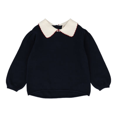 Analogie navy girls knit top from our Lightweight Denim Collection.