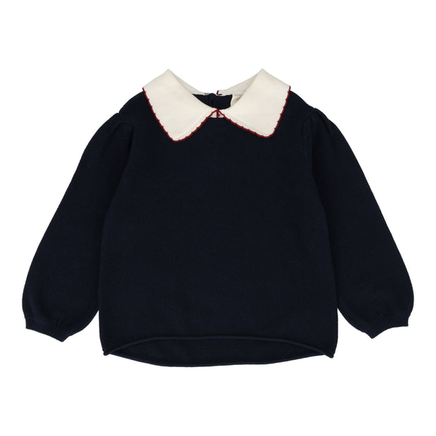 Analogie navy girls knit top from our Lightweight Denim Collection.